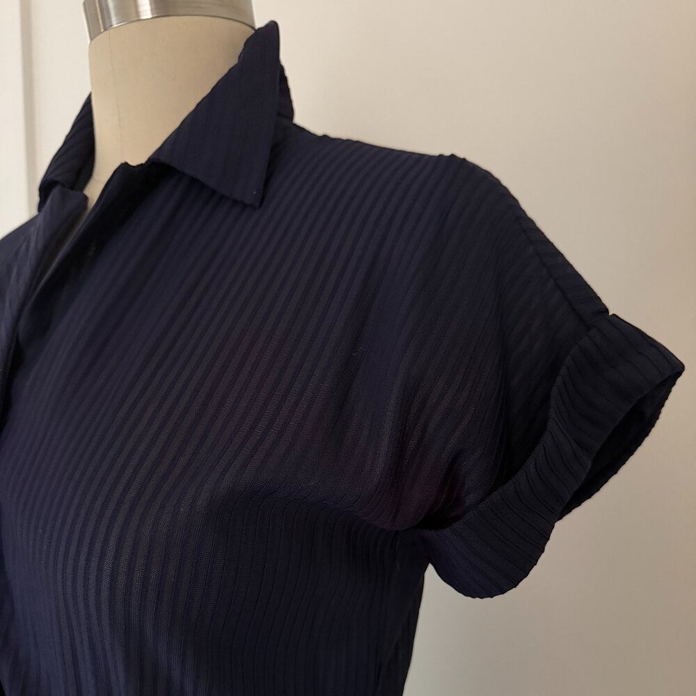 Navy Blue Short Sleeve Dress